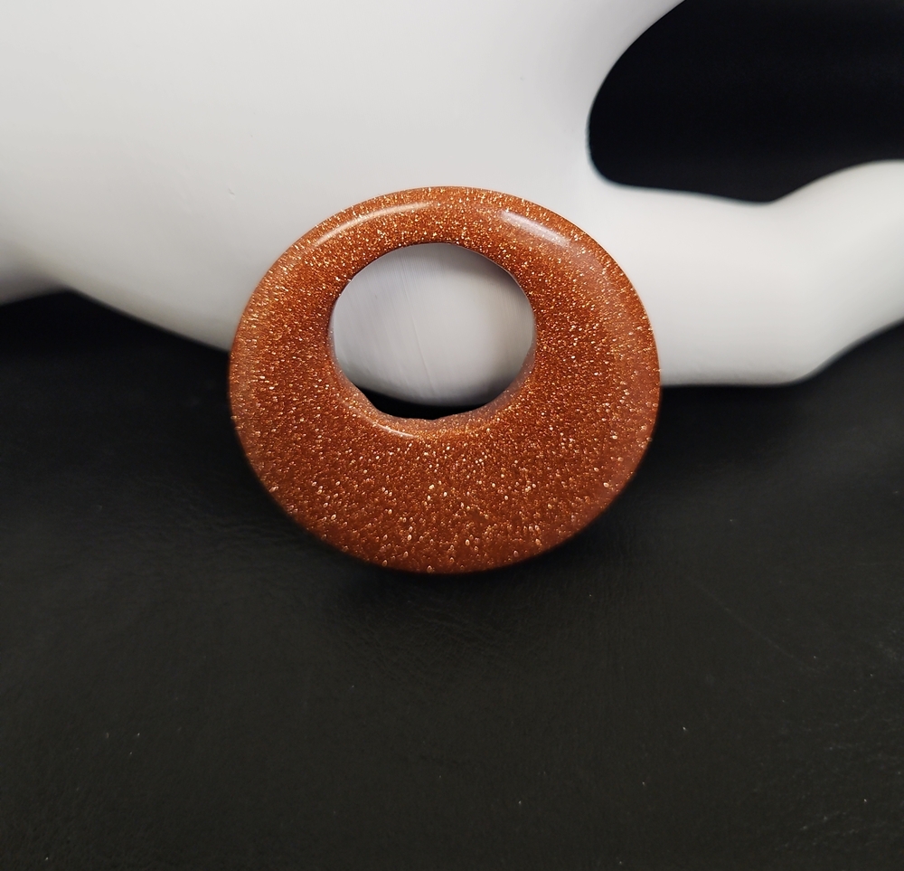 Sparkling Goldstone Donut Pendant